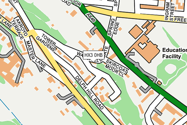 HX3 0HB map - OS OpenMap – Local (Ordnance Survey) HX3 0HB map - OS OpenMap – Local (Ordnance Survey)