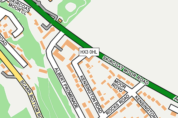 HX3 0HL map - OS OpenMap – Local (Ordnance Survey) HX3 0HL map - OS OpenMap – Local (Ordnance Survey)