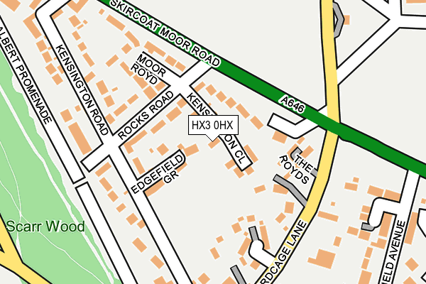 HX3 0HX map - OS OpenMap – Local (Ordnance Survey) HX3 0HX map - OS OpenMap – Local (Ordnance Survey)