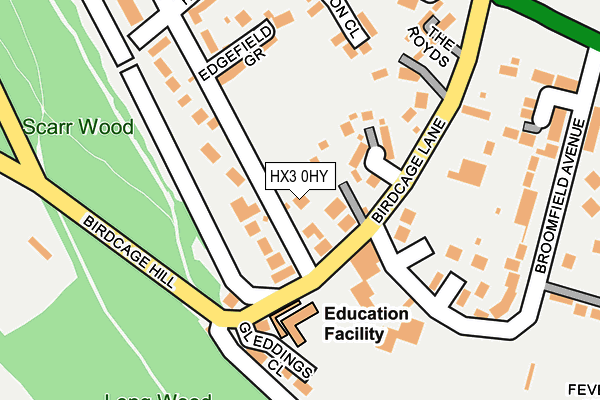 HX3 0HY map - OS OpenMap – Local (Ordnance Survey)