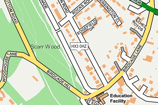 HX3 0HZ map - OS OpenMap – Local (Ordnance Survey) HX3 0HZ map - OS OpenMap – Local (Ordnance Survey)
