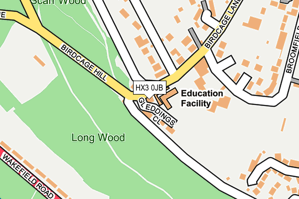 HX3 0JB map - OS OpenMap – Local (Ordnance Survey) HX3 0JB map - OS OpenMap – Local (Ordnance Survey)