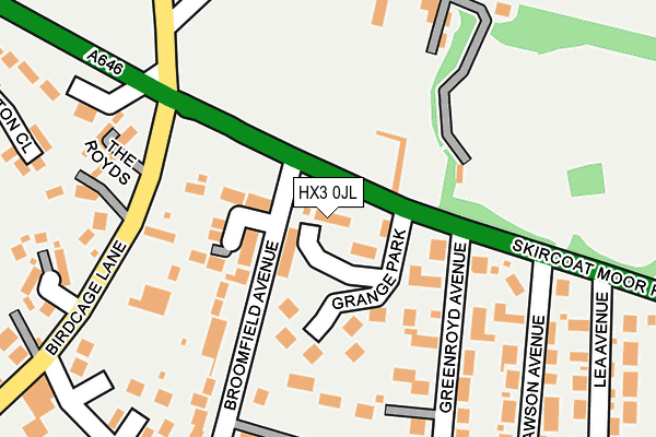 HX3 0JL map - OS OpenMap – Local (Ordnance Survey) HX3 0JL map - OS OpenMap – Local (Ordnance Survey)
