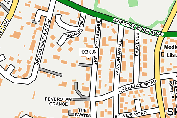 HX3 0JN map - OS OpenMap – Local (Ordnance Survey) HX3 0JN map - OS OpenMap – Local (Ordnance Survey)