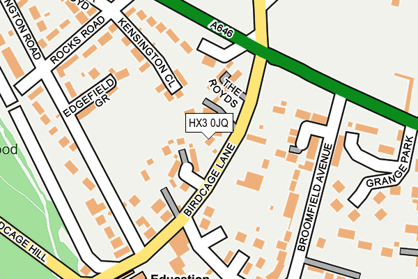 HX3 0JQ map - OS OpenMap – Local (Ordnance Survey) HX3 0JQ map - OS OpenMap – Local (Ordnance Survey)