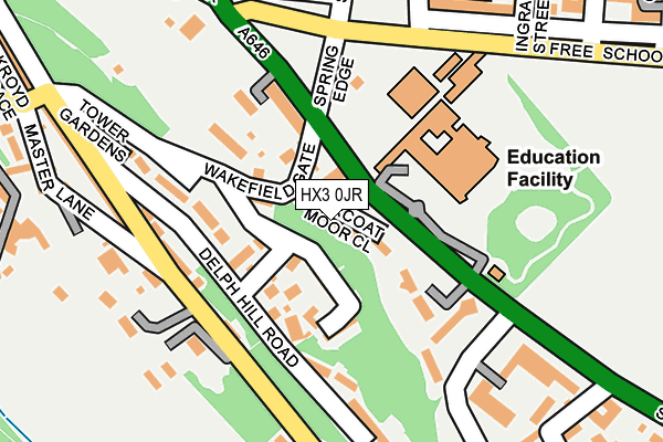 HX3 0JR map - OS OpenMap – Local (Ordnance Survey) HX3 0JR map - OS OpenMap – Local (Ordnance Survey)