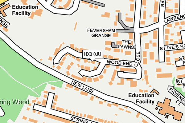 HX3 0JU map - OS OpenMap – Local (Ordnance Survey) HX3 0JU map - OS OpenMap – Local (Ordnance Survey)