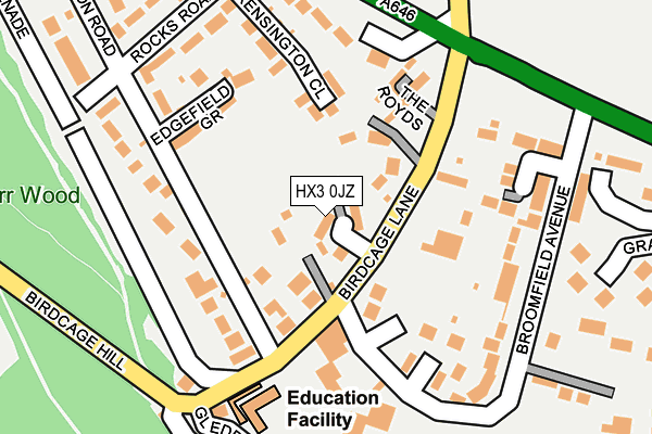 HX3 0JZ map - OS OpenMap – Local (Ordnance Survey) HX3 0JZ map - OS OpenMap – Local (Ordnance Survey)