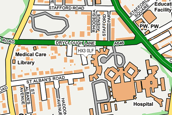 HX3 0LF map - OS OpenMap – Local (Ordnance Survey) HX3 0LF map - OS OpenMap – Local (Ordnance Survey)