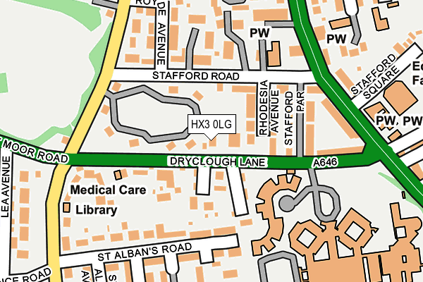 HX3 0LG map - OS OpenMap – Local (Ordnance Survey) HX3 0LG map - OS OpenMap – Local (Ordnance Survey)