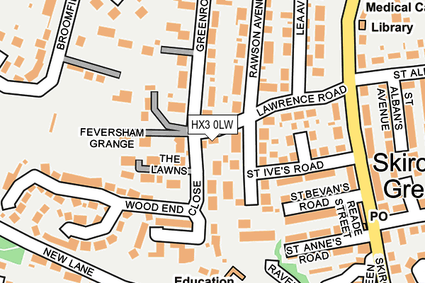 HX3 0LW map - OS OpenMap – Local (Ordnance Survey) HX3 0LW map - OS OpenMap – Local (Ordnance Survey)