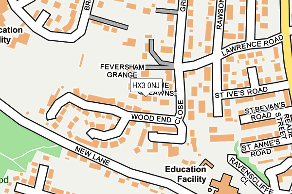 HX3 0NJ map - OS OpenMap – Local (Ordnance Survey) HX3 0NJ map - OS OpenMap – Local (Ordnance Survey)