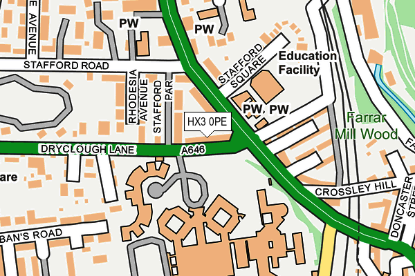 HX3 0PE map - OS OpenMap – Local (Ordnance Survey) HX3 0PE map - OS OpenMap – Local (Ordnance Survey)