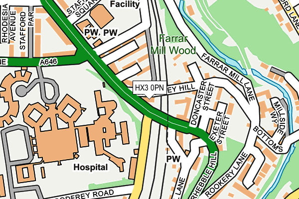 HX3 0PN map - OS OpenMap – Local (Ordnance Survey) HX3 0PN map - OS OpenMap – Local (Ordnance Survey)