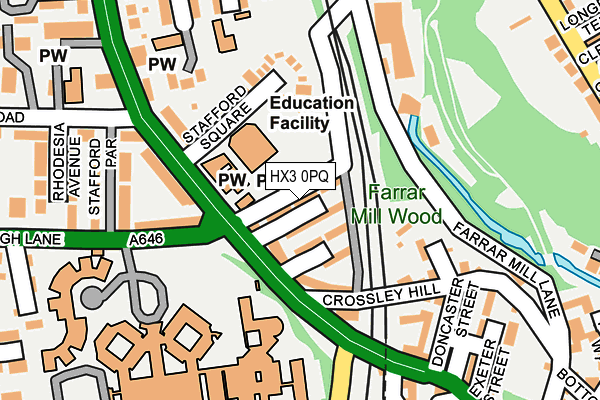 HX3 0PQ map - OS OpenMap – Local (Ordnance Survey) HX3 0PQ map - OS OpenMap – Local (Ordnance Survey)