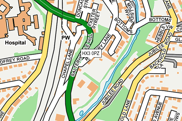 HX3 0PZ map - OS OpenMap – Local (Ordnance Survey) HX3 0PZ map - OS OpenMap – Local (Ordnance Survey)