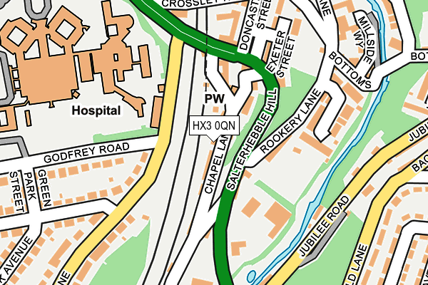 HX3 0QN map - OS OpenMap – Local (Ordnance Survey) HX3 0QN map - OS OpenMap – Local (Ordnance Survey)