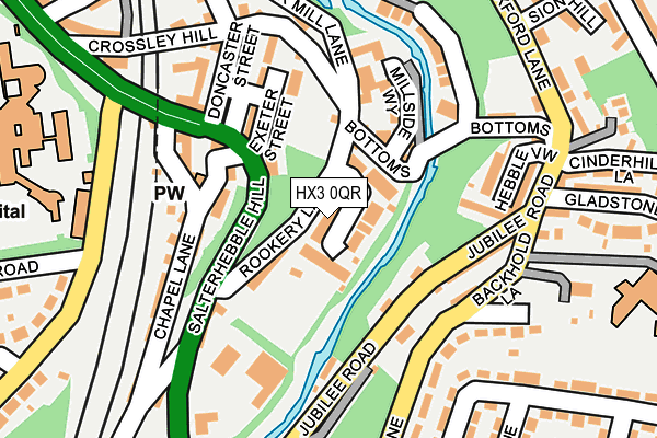 HX3 0QR map - OS OpenMap – Local (Ordnance Survey) HX3 0QR map - OS OpenMap – Local (Ordnance Survey)