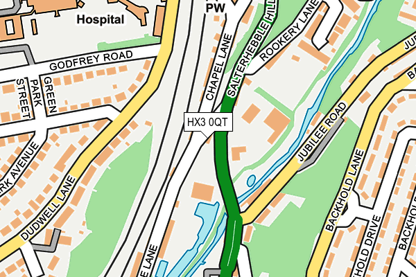 HX3 0QT map - OS OpenMap – Local (Ordnance Survey) HX3 0QT map - OS OpenMap – Local (Ordnance Survey)