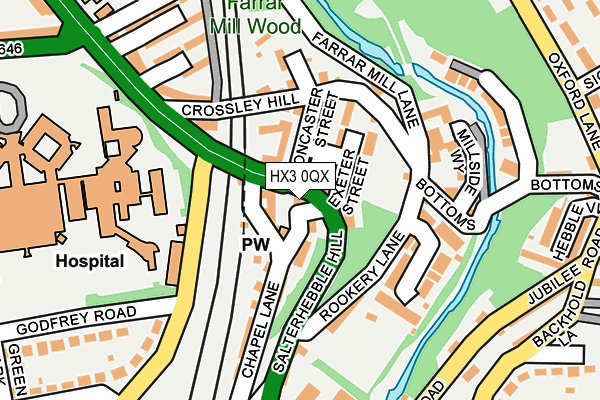 HX3 0QX map - OS OpenMap – Local (Ordnance Survey) HX3 0QX map - OS OpenMap – Local (Ordnance Survey)