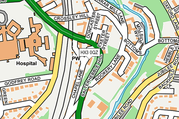 HX3 0QZ map - OS OpenMap – Local (Ordnance Survey) HX3 0QZ map - OS OpenMap – Local (Ordnance Survey)