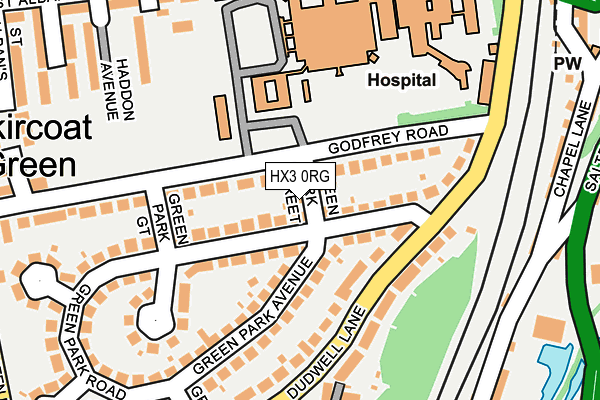 HX3 0RG map - OS OpenMap – Local (Ordnance Survey) HX3 0RG map - OS OpenMap – Local (Ordnance Survey)