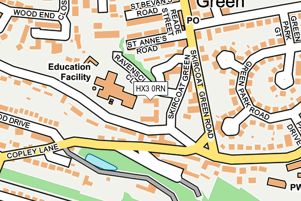 HX3 0RN map - OS OpenMap – Local (Ordnance Survey) HX3 0RN map - OS OpenMap – Local (Ordnance Survey)