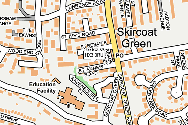 HX3 0RU map - OS OpenMap – Local (Ordnance Survey)