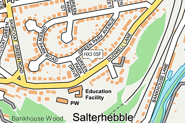 HX3 0SF map - OS OpenMap – Local (Ordnance Survey) HX3 0SF map - OS OpenMap – Local (Ordnance Survey)