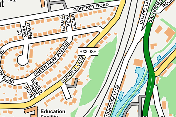 HX3 0SH map - OS OpenMap – Local (Ordnance Survey) HX3 0SH map - OS OpenMap – Local (Ordnance Survey)