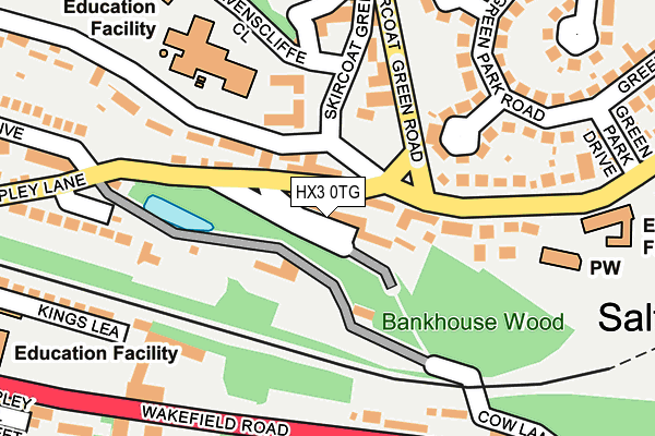 HX3 0TG map - OS OpenMap – Local (Ordnance Survey) HX3 0TG map - OS OpenMap – Local (Ordnance Survey)