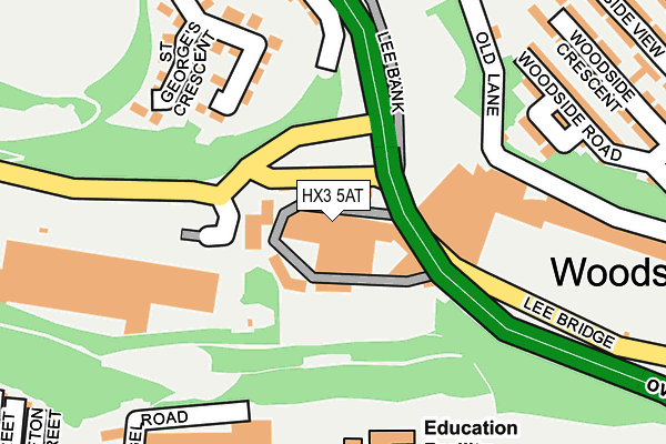 HX3 5AT map - OS OpenMap – Local (Ordnance Survey) HX3 5AT map - OS OpenMap – Local (Ordnance Survey)