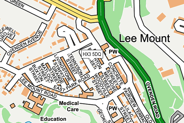 HX3 5DQ map - OS OpenMap – Local (Ordnance Survey)