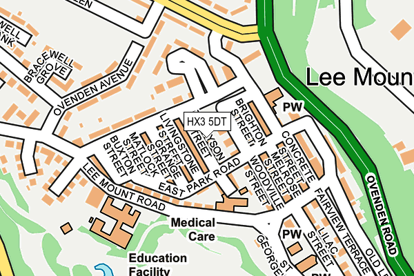 HX3 5DT map - OS OpenMap – Local (Ordnance Survey) HX3 5DT map - OS OpenMap – Local (Ordnance Survey)