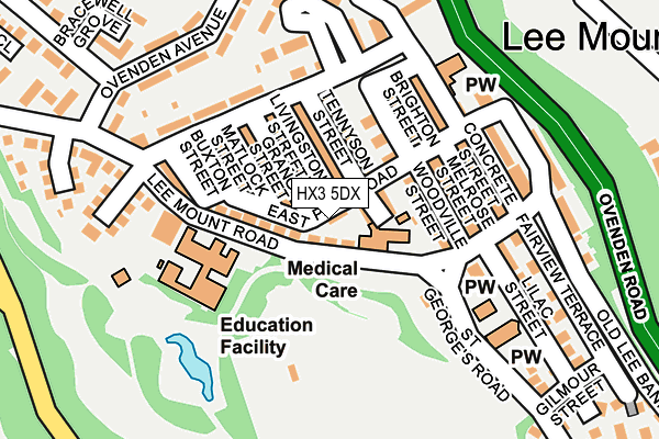 HX3 5DX map - OS OpenMap – Local (Ordnance Survey) HX3 5DX map - OS OpenMap – Local (Ordnance Survey)