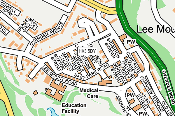 HX3 5DY map - OS OpenMap – Local (Ordnance Survey)