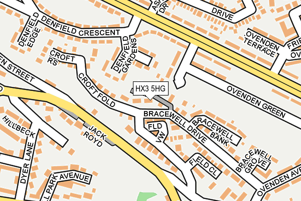 HX3 5HG map - OS OpenMap – Local (Ordnance Survey) HX3 5HG map - OS OpenMap – Local (Ordnance Survey)