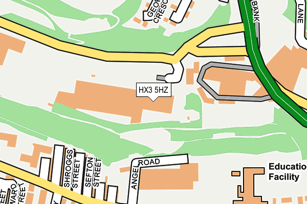 HX3 5HZ map - OS OpenMap – Local (Ordnance Survey)