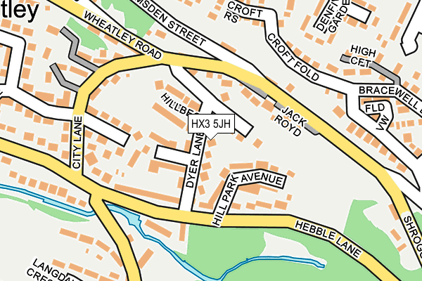 HX3 5JH map - OS OpenMap – Local (Ordnance Survey) HX3 5JH map - OS OpenMap – Local (Ordnance Survey)