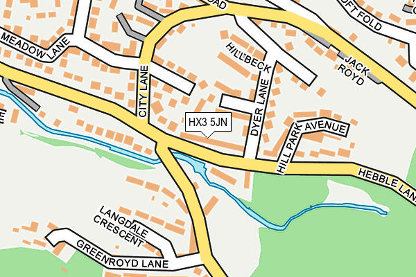 HX3 5JN map - OS OpenMap – Local (Ordnance Survey) HX3 5JN map - OS OpenMap – Local (Ordnance Survey)