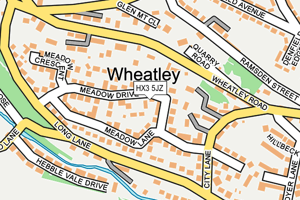 HX3 5JZ map - OS OpenMap – Local (Ordnance Survey)