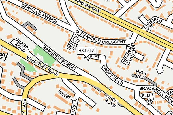HX3 5LZ map - OS OpenMap – Local (Ordnance Survey) HX3 5LZ map - OS OpenMap – Local (Ordnance Survey)