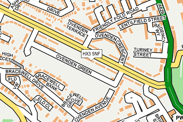HX3 5NF map - OS OpenMap – Local (Ordnance Survey) HX3 5NF map - OS OpenMap – Local (Ordnance Survey)