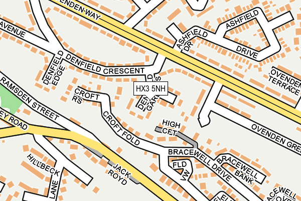 HX3 5NH map - OS OpenMap – Local (Ordnance Survey) HX3 5NH map - OS OpenMap – Local (Ordnance Survey)