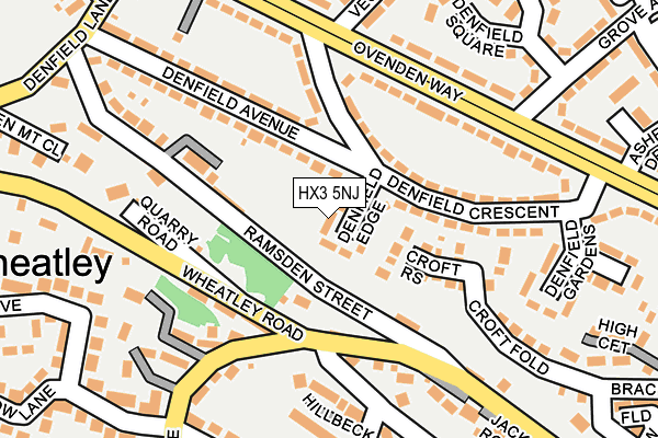 HX3 5NJ map - OS OpenMap – Local (Ordnance Survey) HX3 5NJ map - OS OpenMap – Local (Ordnance Survey)