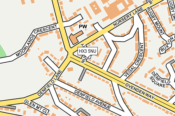 HX3 5NU map - OS OpenMap – Local (Ordnance Survey) HX3 5NU map - OS OpenMap – Local (Ordnance Survey)