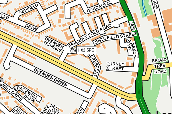 HX3 5PE map - OS OpenMap – Local (Ordnance Survey) HX3 5PE map - OS OpenMap – Local (Ordnance Survey)