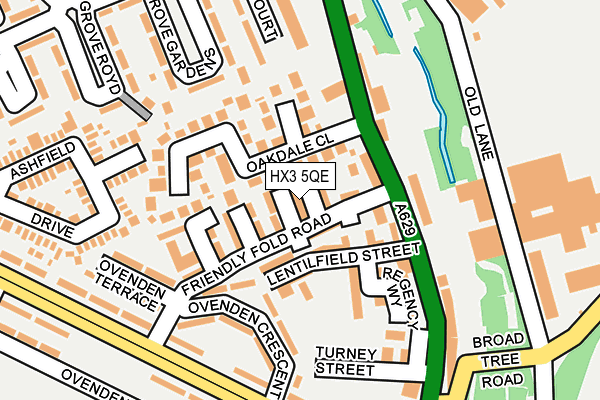 HX3 5QE map - OS OpenMap – Local (Ordnance Survey) HX3 5QE map - OS OpenMap – Local (Ordnance Survey)