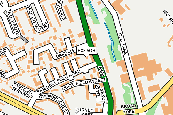HX3 5QH map - OS OpenMap – Local (Ordnance Survey) HX3 5QH map - OS OpenMap – Local (Ordnance Survey)