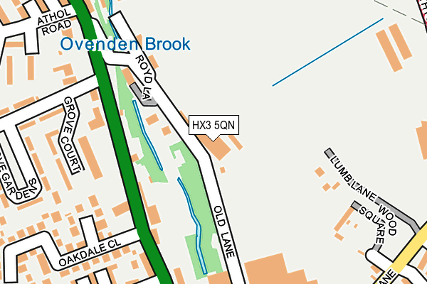 HX3 5QN map - OS OpenMap – Local (Ordnance Survey) HX3 5QN map - OS OpenMap – Local (Ordnance Survey)